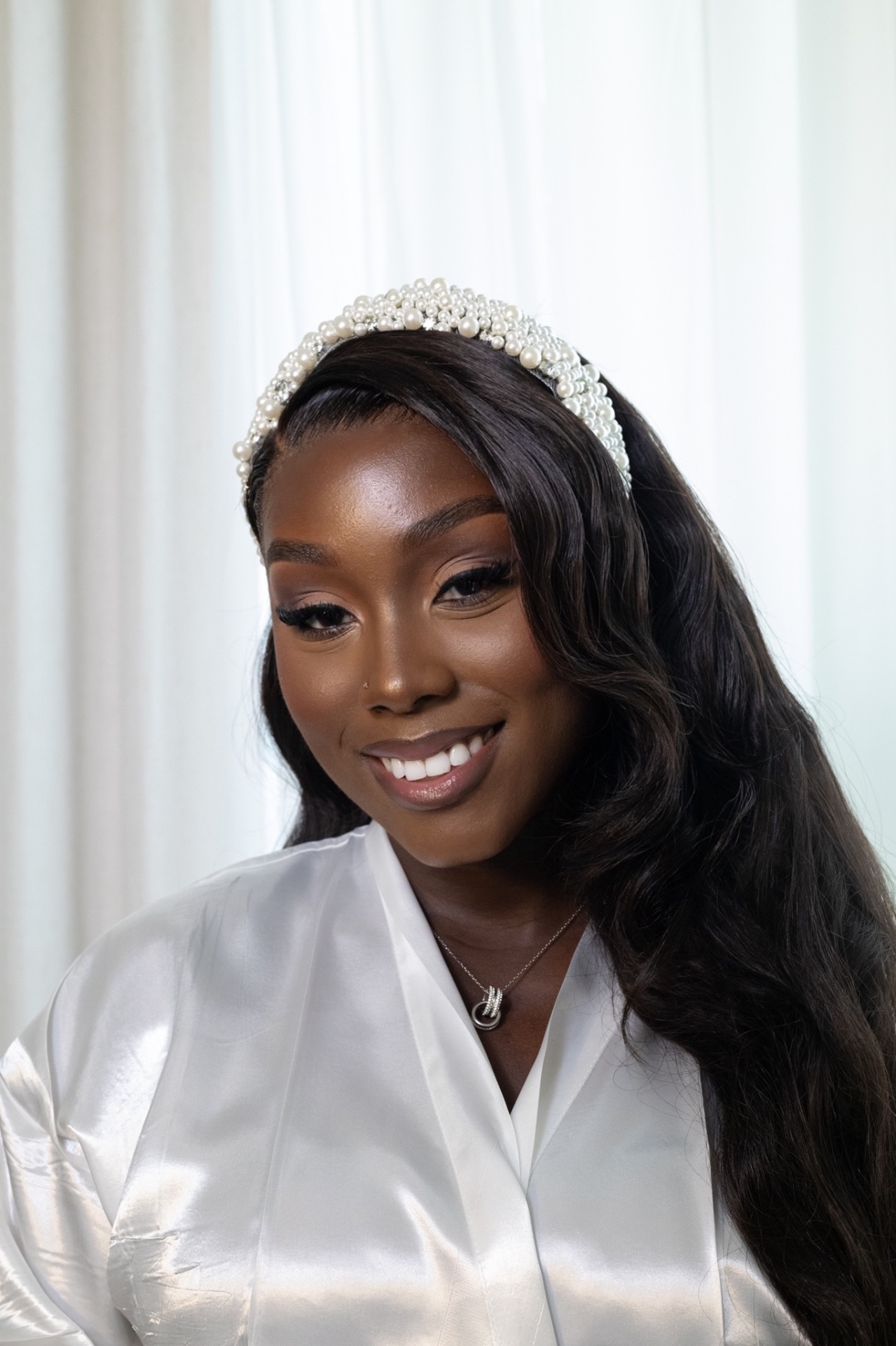 Bride wearing luxury bridal makeup by Susan Agli